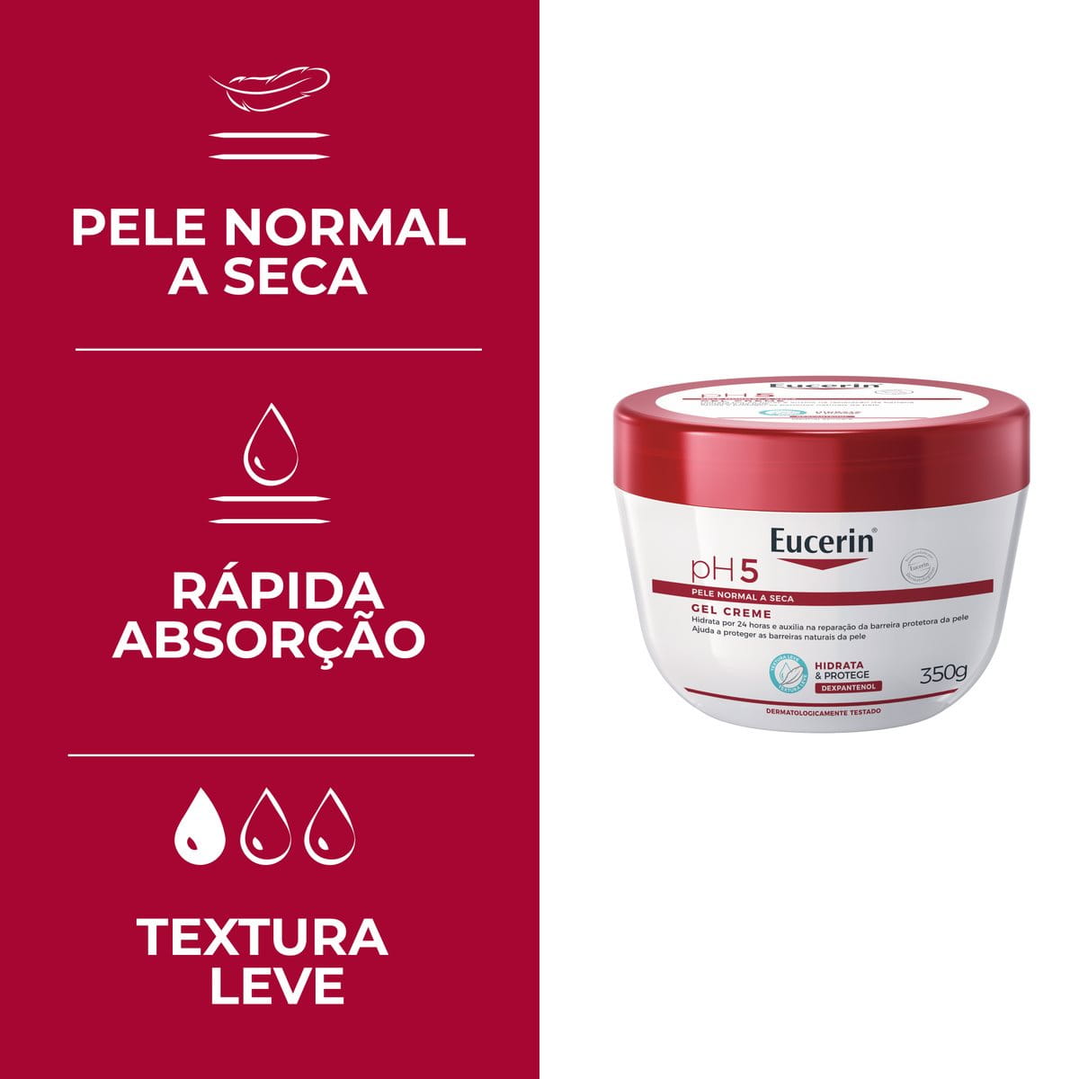Gel Creme Hidratante Corporal Eucerin pH5 350ml Proteção e Equilíbrio
